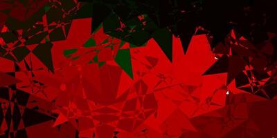 Dark Green, Red vector background with triangles.