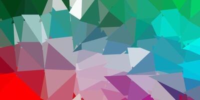 Light green, red vector abstract triangle pattern.