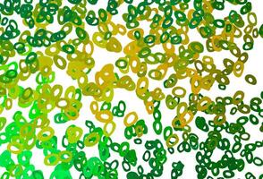 Light Green, Yellow vector background with bubbles.