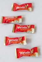 Palembang-Indonesia, January 4, 2024- Ting-Ting peanut candy, is one of the products of the Garuda Food company. photo