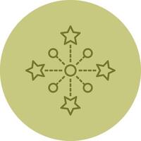 Fireworks Line Circle Multicolor Icon vector