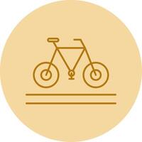 bicicleta línea circulo multicolor icono vector