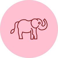 elefante línea circulo multicolor icono vector