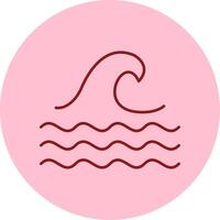 Wave Line Circle Multicolor Icon vector