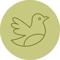 Bird Line Circle Multicolor Icon vector