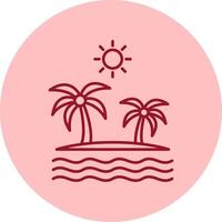 Island Line Circle Multicolor Icon vector