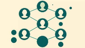 mouvement graphique animation réseau. gens réseau croissance rapidement dans une social médias. ou affaires communauté avec 3d l'Internet réseau référence et multi niveau commercialisation video