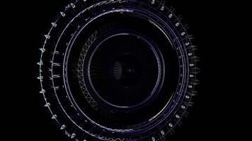 Abstract circular background loop of steel and light for motion graphic. Animation rotation of radial steel. Abstract background of metal. Metallic chain armor abstract geometric triangular background video