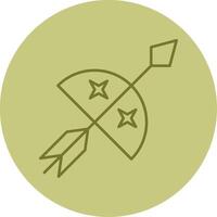 Bow And Arrow Line Circle Multicolor Icon vector