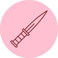 Dagger Line Circle Multicolor Icon vector