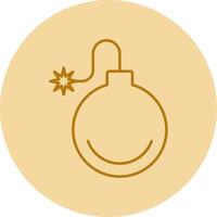 Bomb Line Circle Multicolor Icon vector
