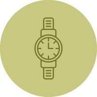 reloj de pulsera línea circulo multicolor icono vector