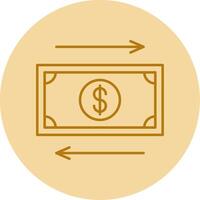 Cash Flow Line Circle Multicolor Icon vector