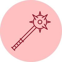 Mace Line Circle Multicolor Icon vector