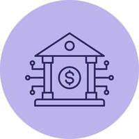 Banking System Line Circle Multicolor Icon vector