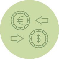 Currency Exchange Line Circle Multicolor Icon vector