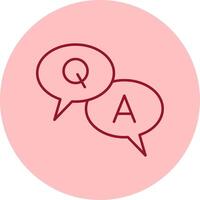 Question And Answer Line Circle Multicolor Icon vector