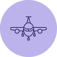 Airplane Line Circle Multicolor Icon vector