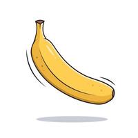 Fresh Whole Banana Yellow Cartoon Banana Isolated On White Background, Vector Illustration