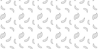 Vector Banana Doodle Icon Banana Pattern Seamless Isolated On White background Vector Illustration