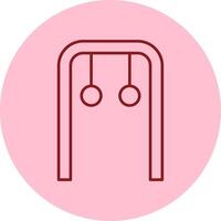 Gymnastic Rings Line Circle Multicolor Icon vector
