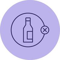 No Alcohol Line Circle Multicolor Icon vector