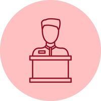 Reception Line Circle Multicolor Icon vector