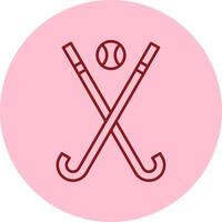 hockey línea circulo multicolor icono vector