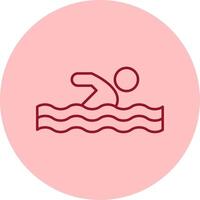 Swimming Line Circle Multicolor Icon vector