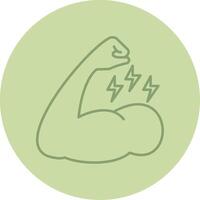 Muscle Line Circle Multicolor Icon vector