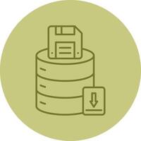 Save Data Line Circle Multicolor Icon vector