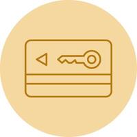 Key Card Line Circle Multicolor Icon vector
