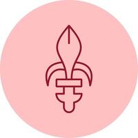 Fleur de lis Line Circle Multicolor Icon vector