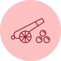 Cannon Line Circle Multicolor Icon vector