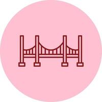 Bridge Line Circle Multicolor Icon vector
