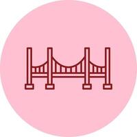 puente línea circulo multicolor icono vector