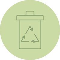 Recycle Bin Line Circle Multicolor Icon vector