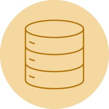 base de datos línea circulo multicolor icono vector