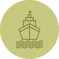 Ship Line Circle Multicolor Icon vector