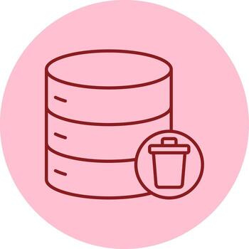 Eliminar datos línea circulo multicolor icono vector