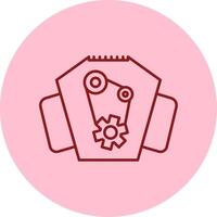 Engine Line Circle Multicolor Icon vector