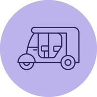 Rickshaw Line Circle Multicolor Icon vector