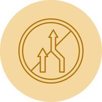 No Overtaking Line Circle Multicolor Icon vector
