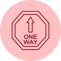 One Way Line Circle Multicolor Icon vector