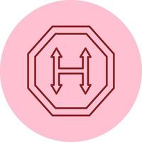 Junction Line Circle Multicolor Icon vector