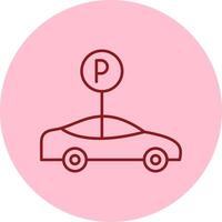 Parking Line Circle Multicolor Icon vector