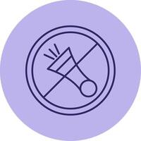No Horn Line Circle Multicolor Icon vector