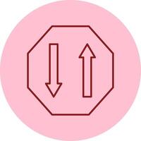 Two Way Line Circle Multicolor Icon vector