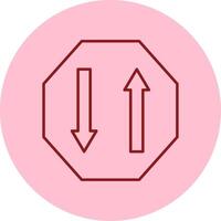 Two Way Line Circle Multicolor Icon vector