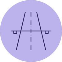 Highway Line Circle Multicolor Icon vector